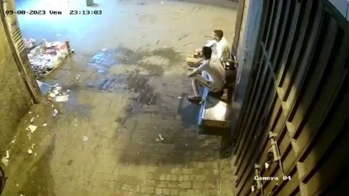 CCTV from Marrakesh of moment earthquake hits.