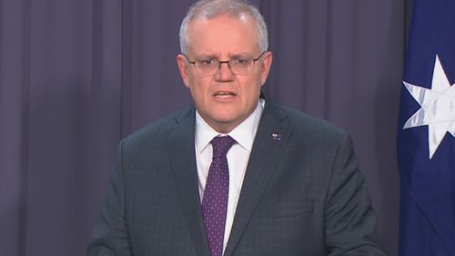 Prime Minister Scott Morrison speaks after the National Cabinet meeting.