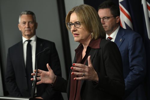 06/05/25 Premier Jacinta Allan announces Mike Bush as the new Commissioner of Victoria Police. Photograph by Chris Hopkins