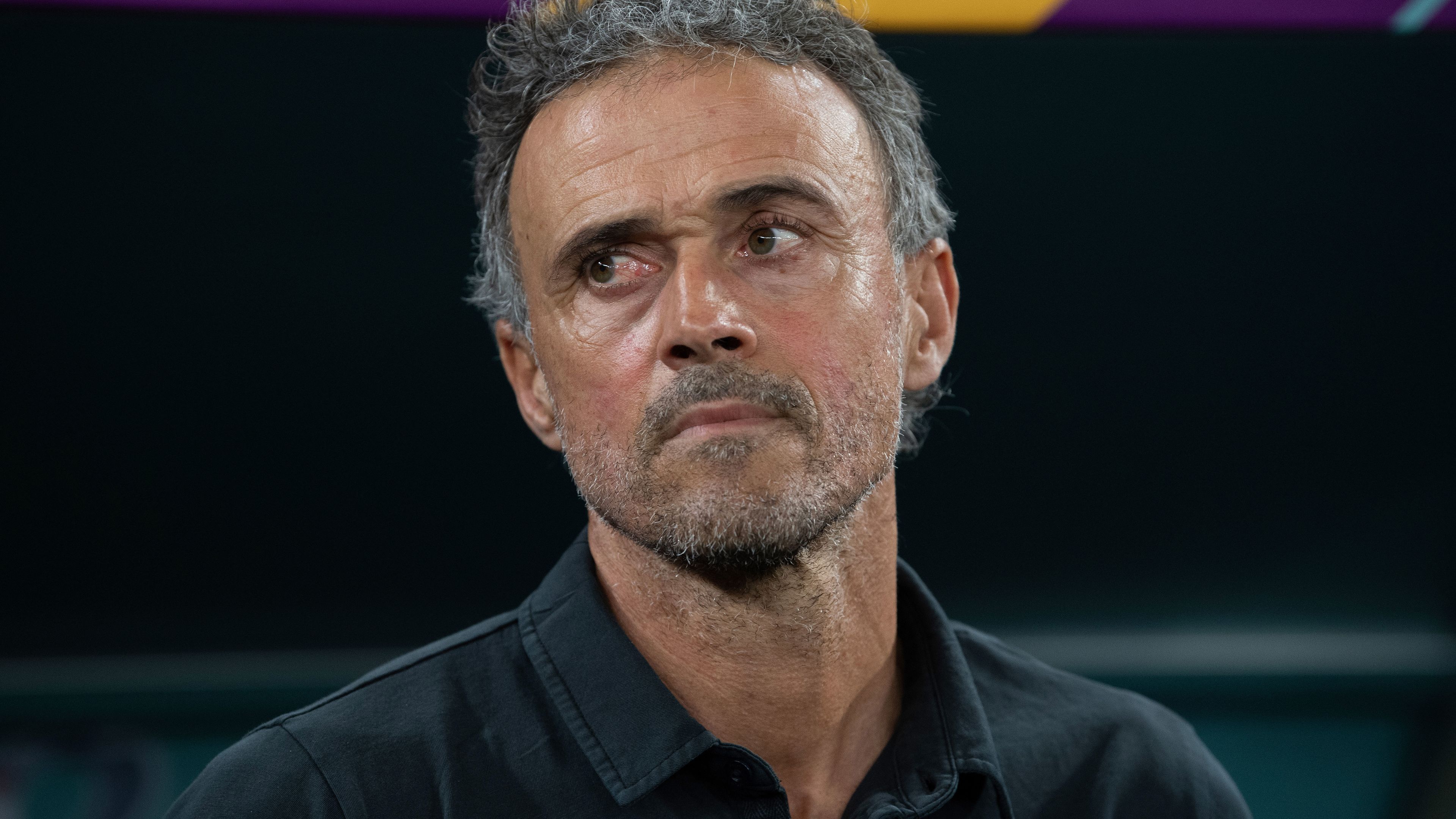 Spain head coach Luis Enrique prior to their match against Morocco at the FIFA World Cup. 