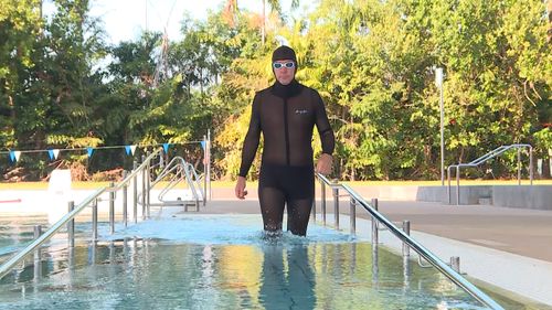 The footage come as Michael Wells plans to swim across the Darwin Harbour, which is known for crocodiles, to raise money for charity. Picture: 9NEWS.