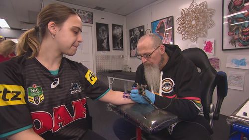 At wicked ink, Panthers fan Sarah Hughes proved her dedication to her team with a new tattoo.
