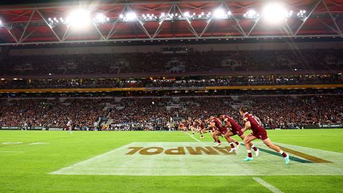 BRISBANE, AUSTRALIA - JUNE 21: during game two of the State of Origin series between the Queensland Maroons and the New South Wales Blues at Suncorp Stadium on June 21, 2023 in Brisbane, Australia. (Photo by Chris Hyde/Getty Images)