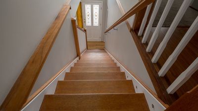 BEFORE: The timber stair case