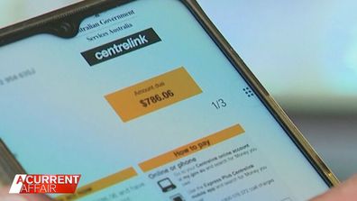 Brett Ikin said he received a recent letter from Centrelink, which said he still owes $786.