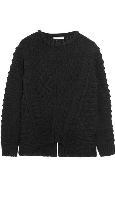 <a href="http://www.net-a-porter.com/product/489033/Dagmar/emerald-wool-and-cotton-blend-sweater" target="_blank">Emerald Wool and Cotton-Blend Sweater, $334.07, Dagmar</a>