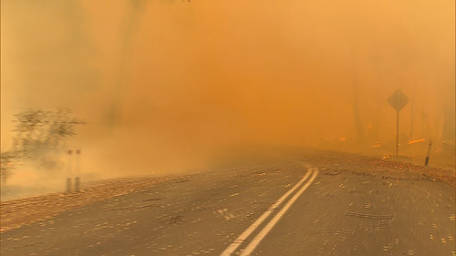Bushfire burns in Margaret River Shire in Western Australia. 