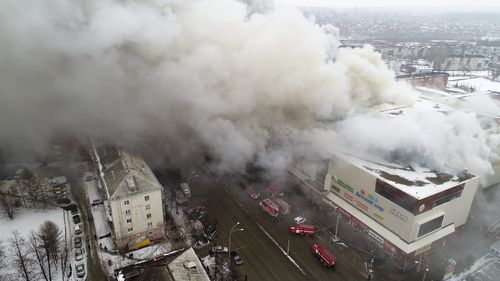 It's believed the blaze started in the children's game room, spreading quickly and filling the large centre with noxious smoke. (AAP)