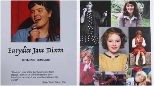 The order of service for Ms Dixon's funeral today. (AAP)