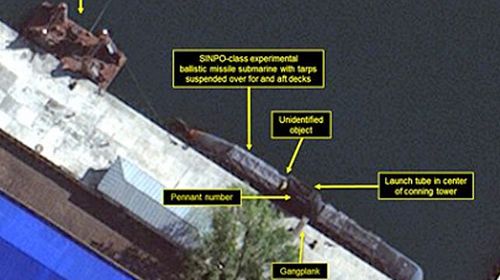 A satellite image from the expert website 38 North showing the Sinpo shipyard in North Korea. (Photo: Facebook).