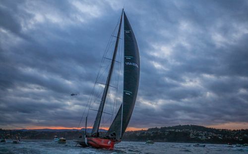 Comanche took the lead in the Sydney to Hobart yacht race. (AAP)