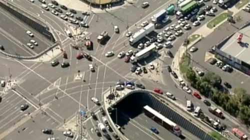 Traffic in the area is set to be delayed for hours to come. (9NEWS)