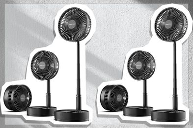 9PR: Airbition 8-Inch Rechargeable Oscillating Foldaway Fan with Remote, Timer