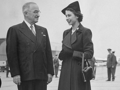 Princess Elizabeth talking with President Harry S. Truman, Washington DC, November 1951.  (Photo by George Skadding/The LIFE Picture Collection via Getty Images)