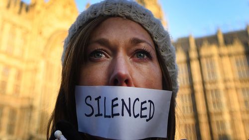 Protesters continue to gather outside the British Houses of Parliament over Brexit.