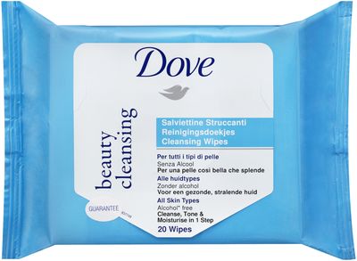 <a href="https://www.beautyheaven.com.au/skin-care/cleansers-washes/3399-dove-face-care-beauty-cleansing-wipes" target="_blank">Dove Beauty Cleansing Wipes, $7.70.</a><br />
Cleanse, tone and moisturise in one simple step. Then use
them to clean sticky faces and fingers. That&rsquo;s the kids &hellip; not you.