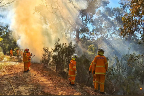 Firefighters conducting hazard reduction burns in the Southern Highlands. (Twitter/ABC)