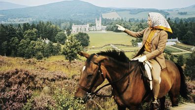 Queen Elizabeth horse riding at Balmoral Castle with Sophie Wessex and Prince Andrew