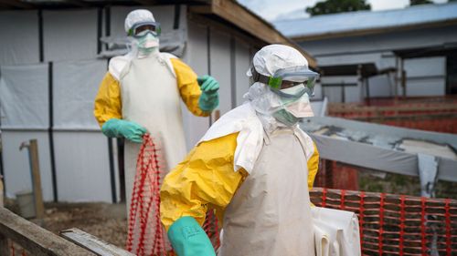 Health workers in Beni, Congo DRC.