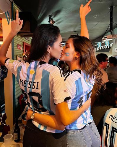 Miss Argentina Mariana Varela, 26, and Miss Puerto Rico Fabiola Valentin, 22