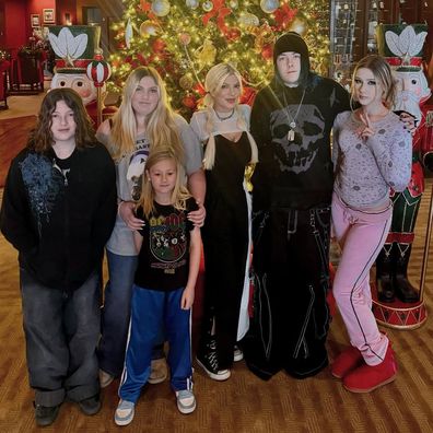 Tori Spelling and her five children Liam, 19, Stella, 17, Hattie, 14, Finn, 13, and Beau, 9