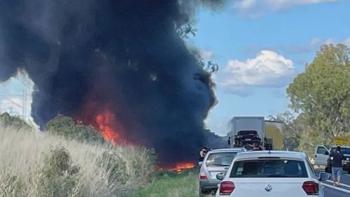 A witness described an "explosion of fire" after the crash.