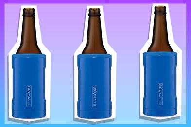 9PR: BrüMate Hopsulator Bott'l Insulated Bottle Cooler for Standard 12oz Glass Bottles | Glass Bottle Coozie Insulated Stainless Steel Drink Holder for Beer and Soda (Royal Blue)