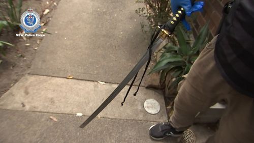 A samurai sword was seized. 