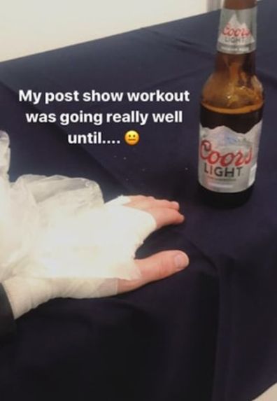 Nick Jonas shares photo of injured hand in 2018.