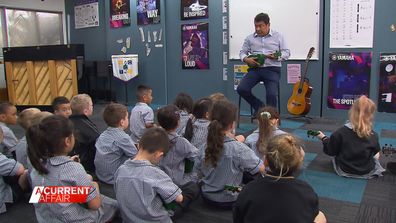 A music teacher and classroom