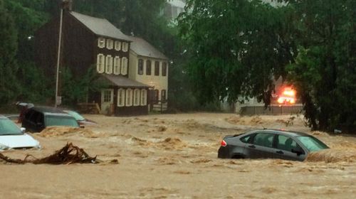 Water rescues are being reported across storm-hit Maryland. (AP).
