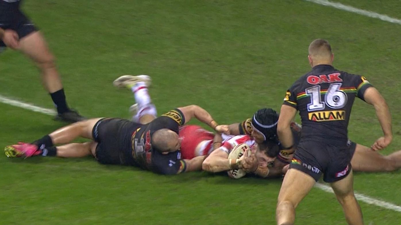 Josh Wardle was awarded a contentious try.