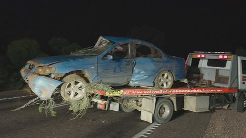 The blue Ford sedan was reported stolen from a Port Augusta home on Friday afternoon, and was seen driving off from a petrol station in the same town about 10.30am yesterday.