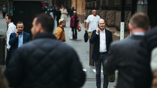 Workers in the Sydney CBD.