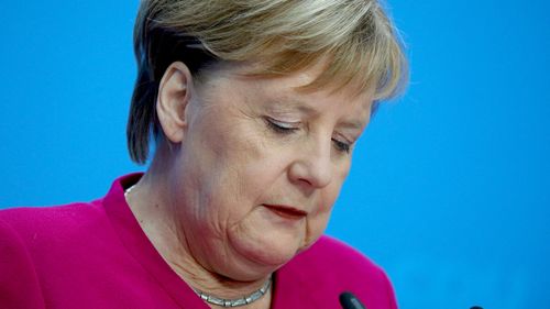German Chancellor Angela Merkel speaks during a press conference in Berlin.