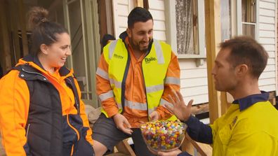 Dan offers George some jelly beans to help after he  has to visit the doctors after getting a splinter in his finger.