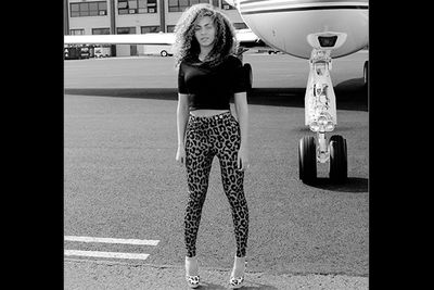 We suppose we shouldn't be surprised that a woman who can afford her own private jet, can afford to fly it in style.<br/><br/>Queen Bey shared this snap on her Tumblr rocking the (somewhat) reasonable $300 leopard print pants by Charlie MZ, then topped off the outfit with some $1800 Charlotte Olympia pumps.