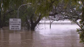Windsor Bridge has gone under flood waters in Sydney&#x27;s north-west.