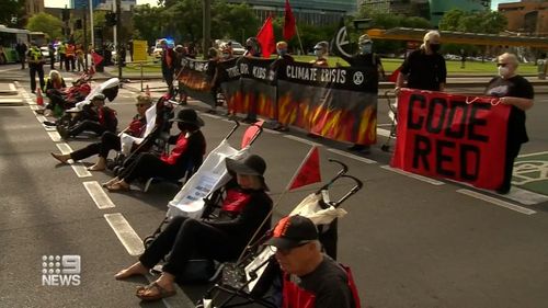 The group claimed it was supposed to show leaders are treating the country like a toilet and wiping their hands of the climate crisis.