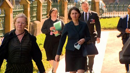 NSW Premier Gladys Berejiklian arriving. 