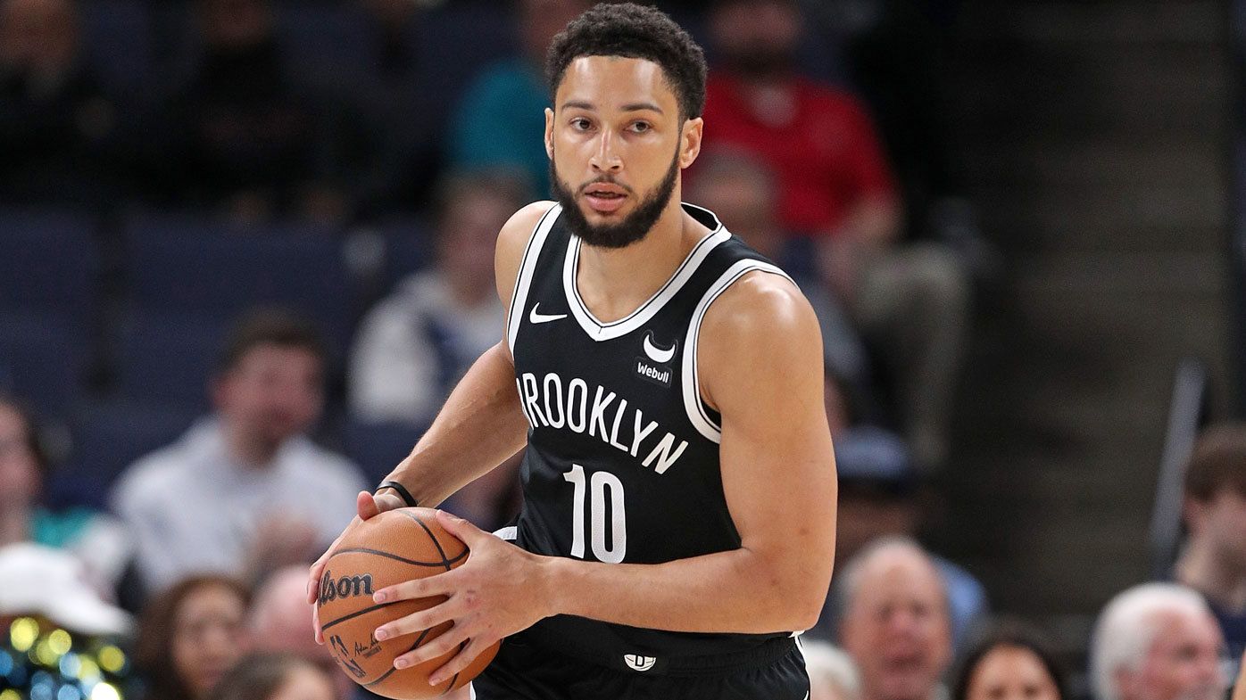 Ben Simmons on the floor for the Brooklyn Nets in February 2024, before being shut down due to a back injury.