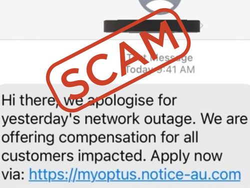 A scam targeting Optus customers following the network outage.