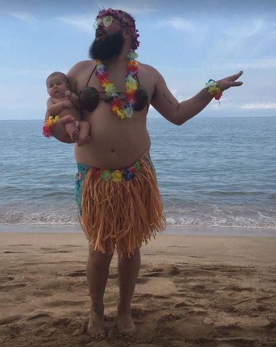 Nothing says summer holiday like a grass skirt.