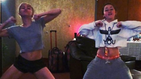 Miley Cyrus twerks with 14-year-old sister Noah... mini-Miley in the making?