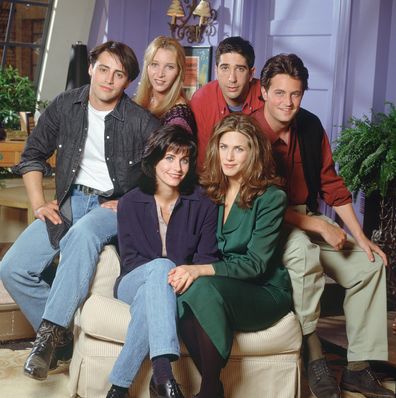 Friends cast: Courteney Cox as Monica Geller, Matt LeBlanc as Joey Tribbiani, Lisa Kudrow as Phoebe Buffay, David Schwimmer as Ross Geller, Matthew Perry as Chandler Bing an  Jennifer Aniston as Rachel Green.