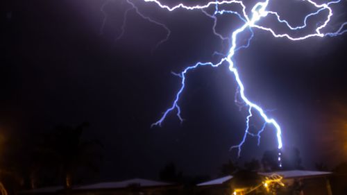 Thunderbolts and lightning were spotted in the skies over Adelaide. (Martin Monis)