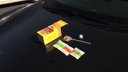Police found a lollypop and condoms in the man's car. Picture: NSW Police
