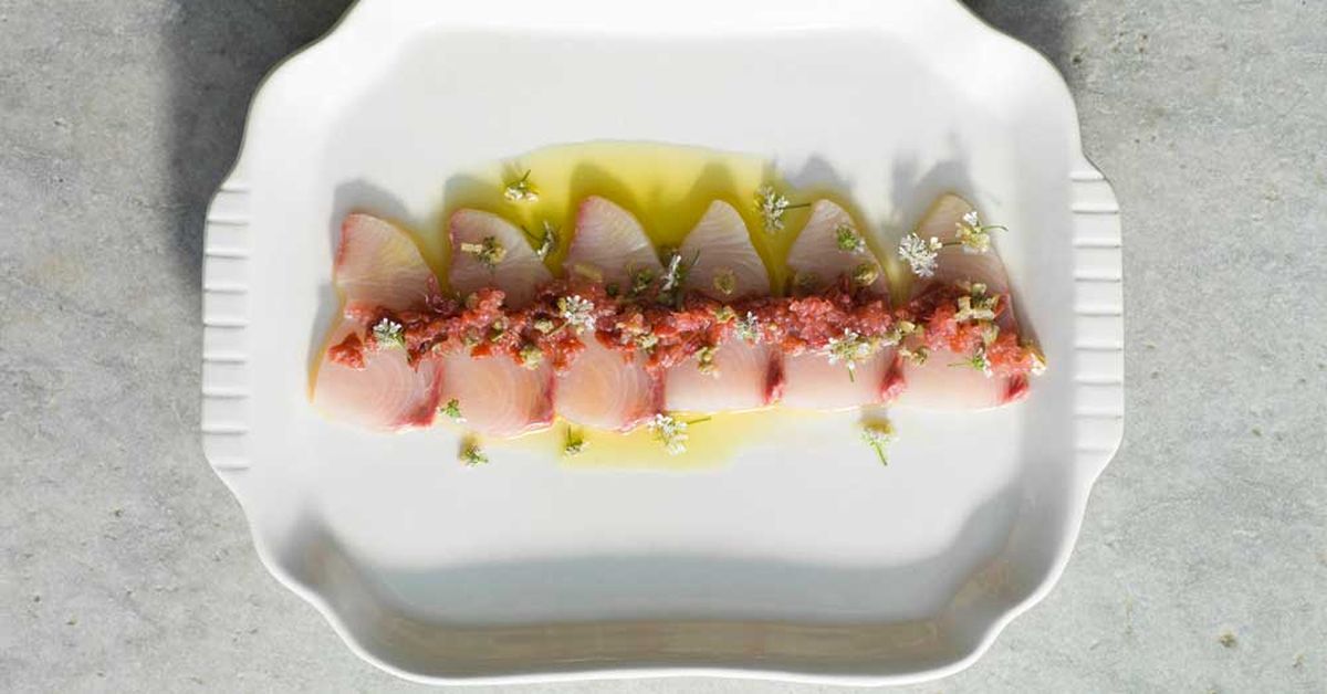 Maggie Beer S Sashimi Of Hiramasa Kingfish With Quandong Finger Limes And Capers 9kitchen