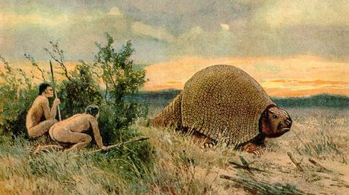 An impression of the glyptodon. (Heinrich Harder / The Wonderful Paleo Art of Heinrich Harder)