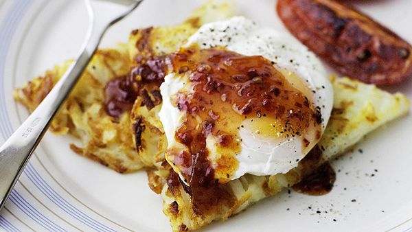Poached eggs with rosti
